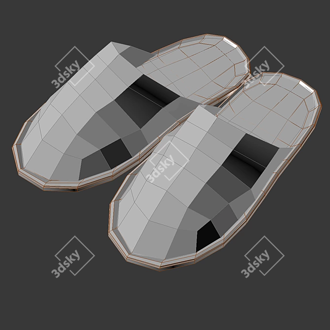 Cozy White Fegen Slippers 3D model image 3