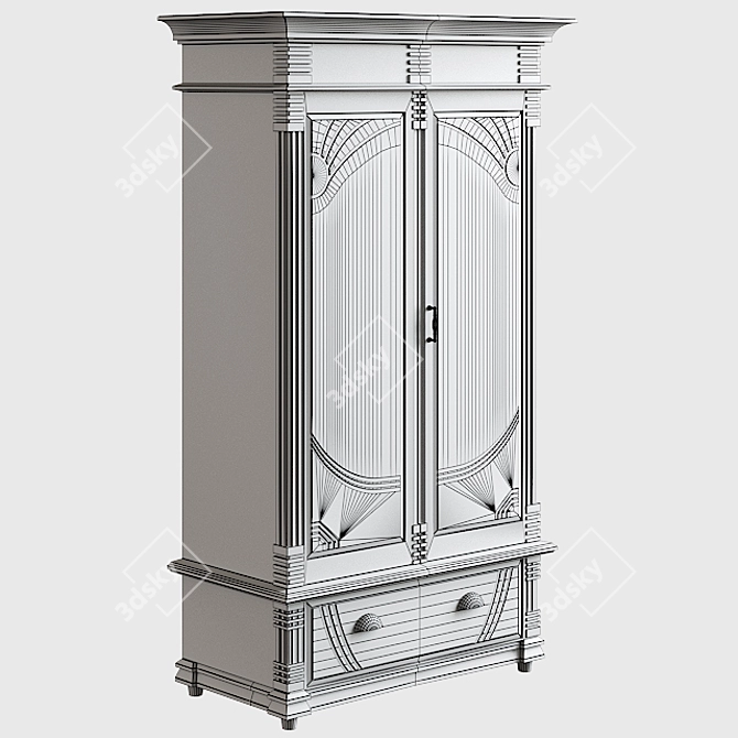 Antique Armoire: Elegant Vintage Wardrobe 3D model image 2