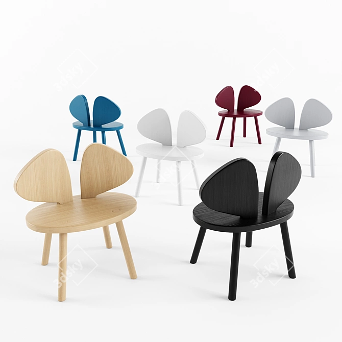 Nofred Mouse Chair - Stylish & Ergonomic Seating 3D model image 2