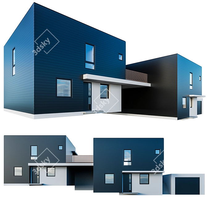 Modern House Design 3DMax 3D model image 1