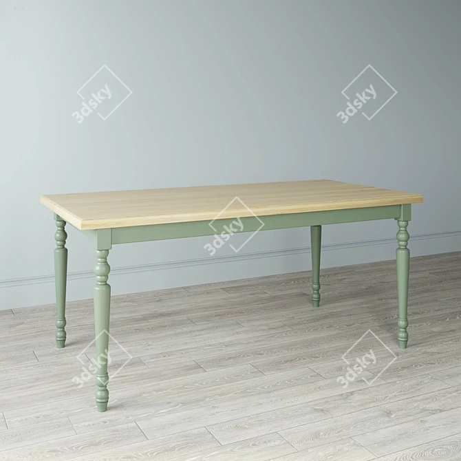 Elegant Oak Dining Table 3D model image 2