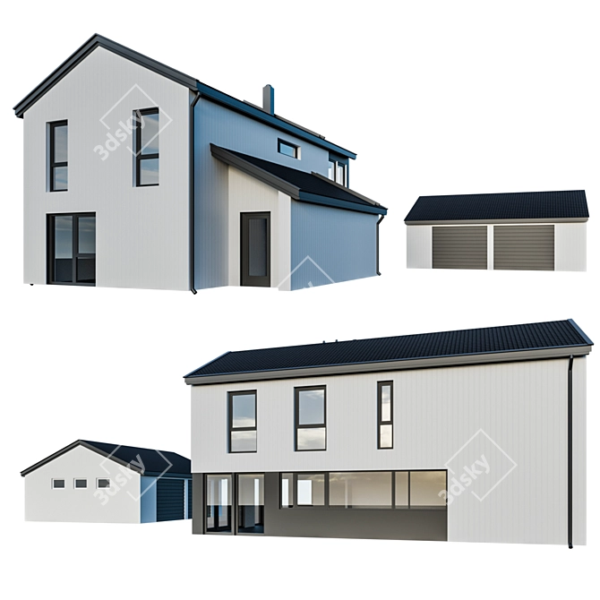  Modern House 3D Model 3D model image 1