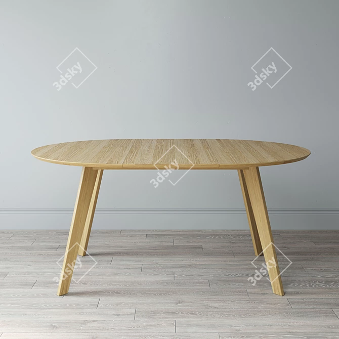 RIMA Oak Dining Table 3D model image 3