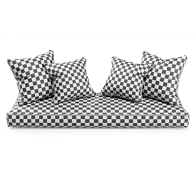 Cozy Corner Window Seat Pillows 3D model image 3