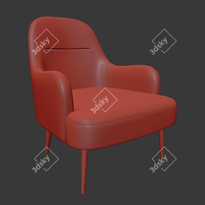 Elegant Nuevo Lounge Chair 3D model image 3