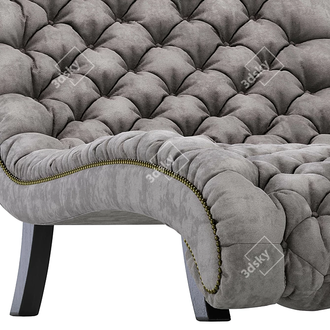 Luxury Velvet Silver Relax Chair 3D model image 2