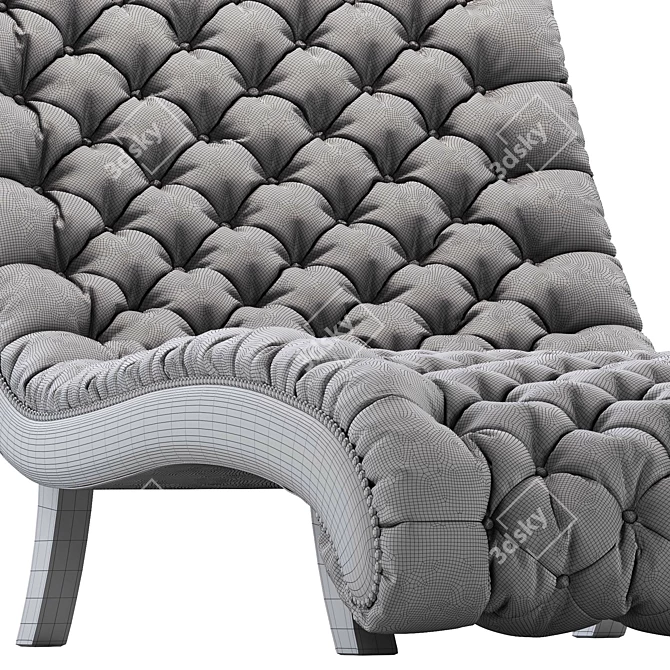 Luxury Velvet Silver Relax Chair 3D model image 3