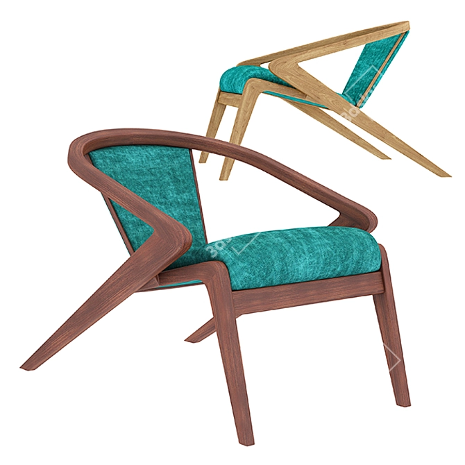 Portuguese Roots Lounge Chair: Authentic and Stylish Seating Solution 3D model image 1