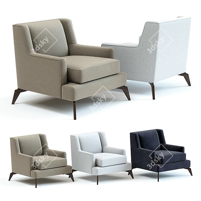 Enzo Armchair: Stylish & Comfortable Seating 3D model image 1