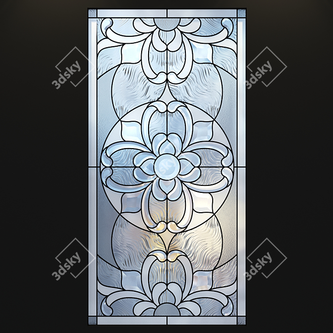 Radiant Splendor Stained Glass Window 3D model image 1