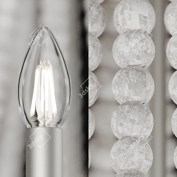 Elegant Angela 6-Light Chandelier 3D model image 2