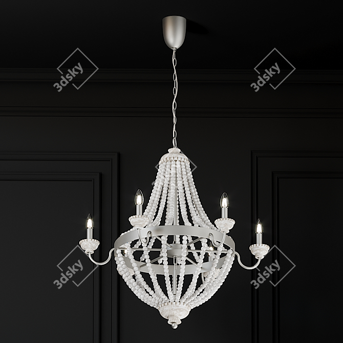 Elegant Angela 6-Light Chandelier 3D model image 3