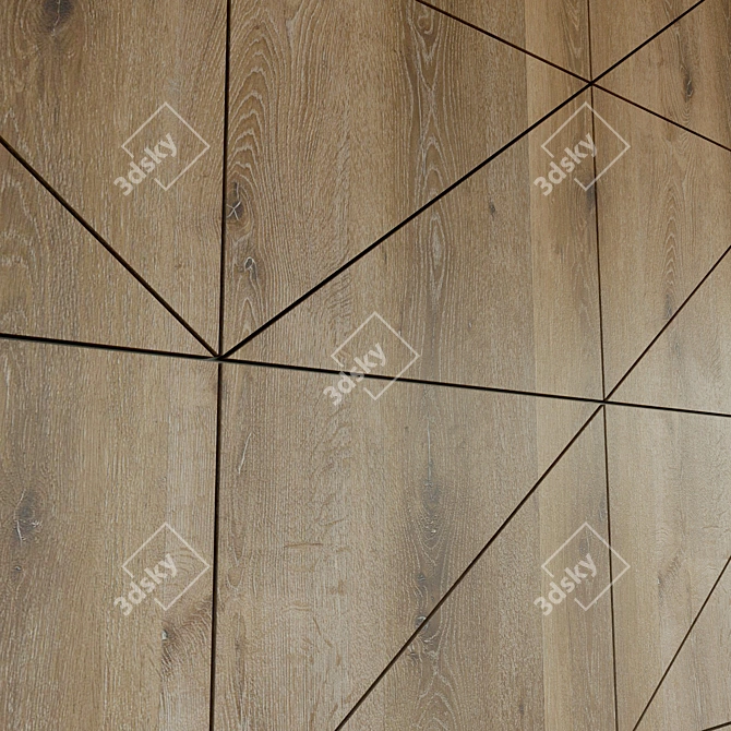 Wooden Wall Panel  Decorative 3D Texture 3D model image 3