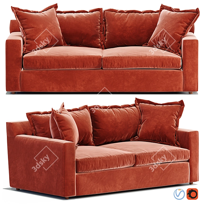 Katina Contemporary Two-Seater Sofa 3D model image 1