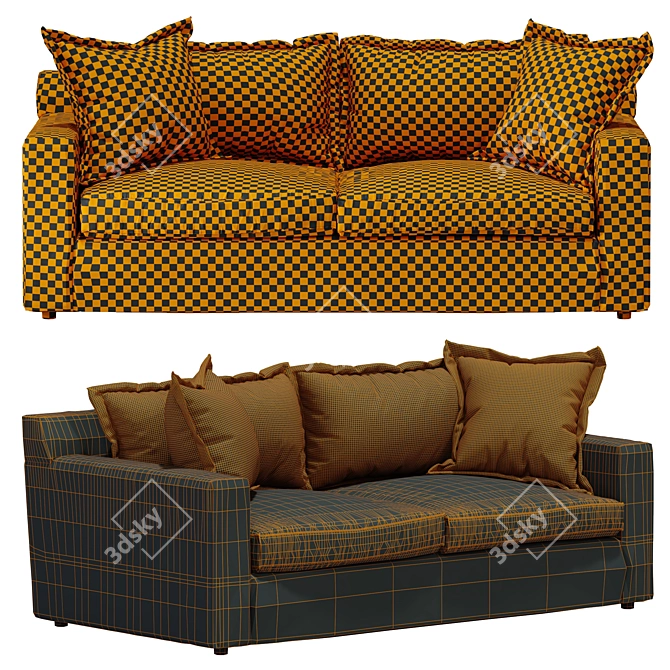 Katina Contemporary Two-Seater Sofa 3D model image 3