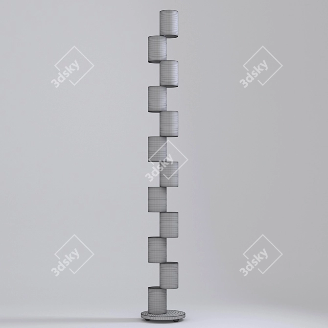 Elegant Totem Wood Lamp 3D model image 3