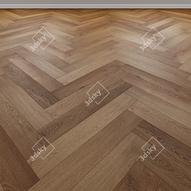 Venetian Oak Parquet Flooring 3D model image 1