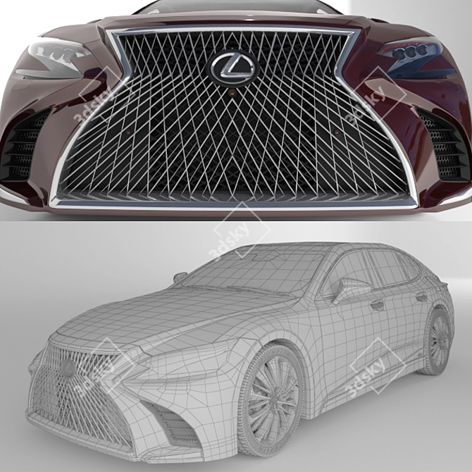 Luxurious Lexus LS 500: Unmatched Elegance & Performance 3D model image 2