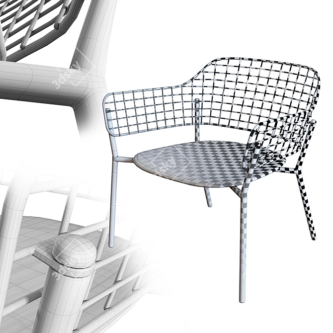Elegant Lyze Lounge Chair 3D model image 2