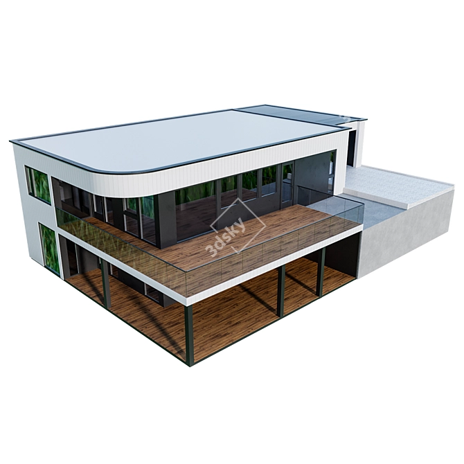 Modern Architectural Masterpiece 3D model image 2