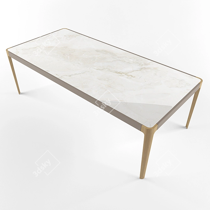 Modern Rectangular Dining Table 3D model image 1