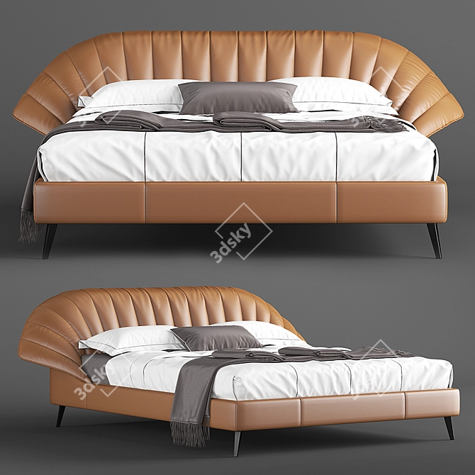 Natuzzi Cala Bed: Sleek and Stylish Slumber. 3D model image 1