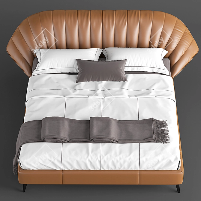 Natuzzi Cala Bed: Sleek and Stylish Slumber. 3D model image 2