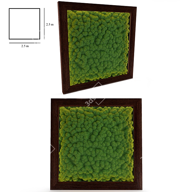 Evergreen Bliss: Moss Wall Panel 3D model image 1