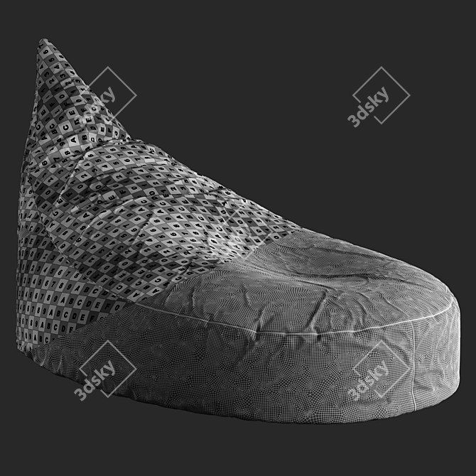 Luxury Leather Suede Beanbag 3D model image 3