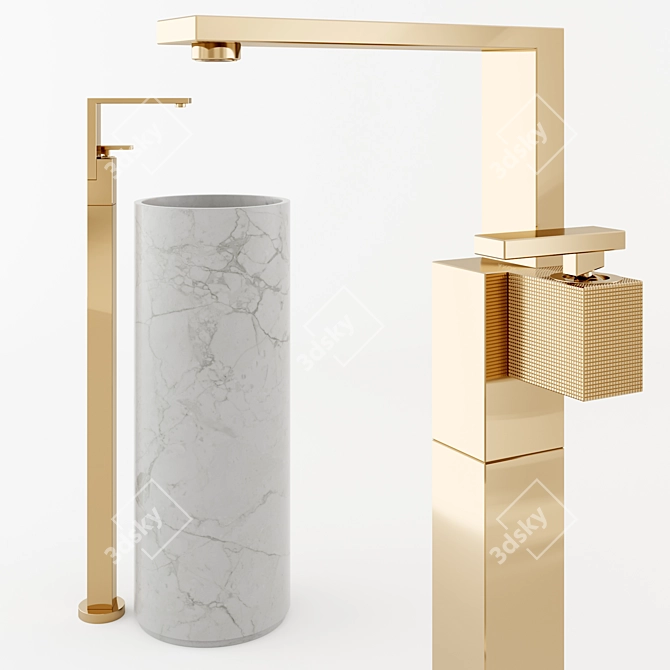 Sleek Elegance: Axor Edge Basin Mixer 3D model image 1