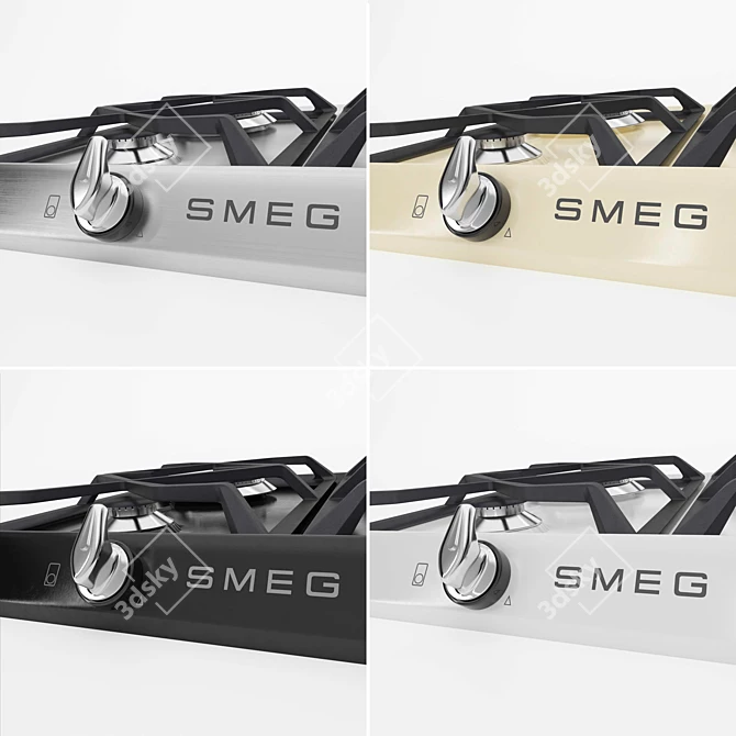 SMEG Family Hob - Traditional Gas Cooktop 3D model image 3