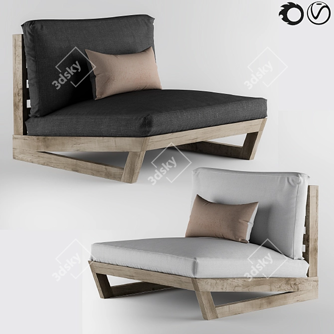 Teak Sunset Lounge Chair 3D model image 1