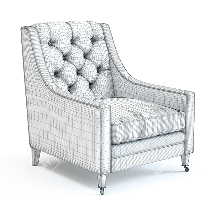 Renoir Armchair: Exceptional Design, 3 Colors 3D model image 2