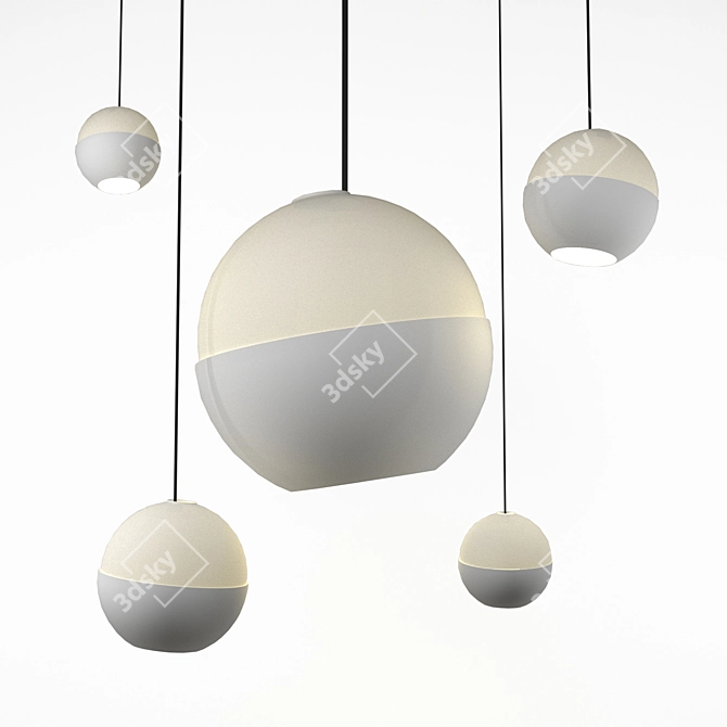 Luminous Orbit Pendant Lamp 3D model image 1