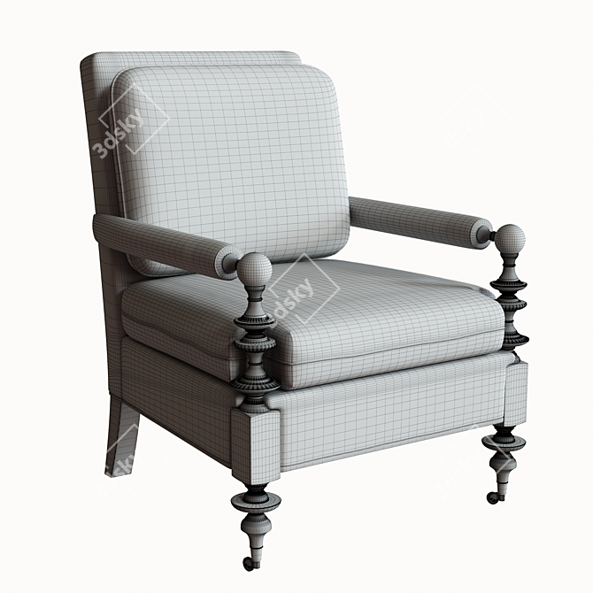 Elegant Spindle Chair: Marne 3D model image 3