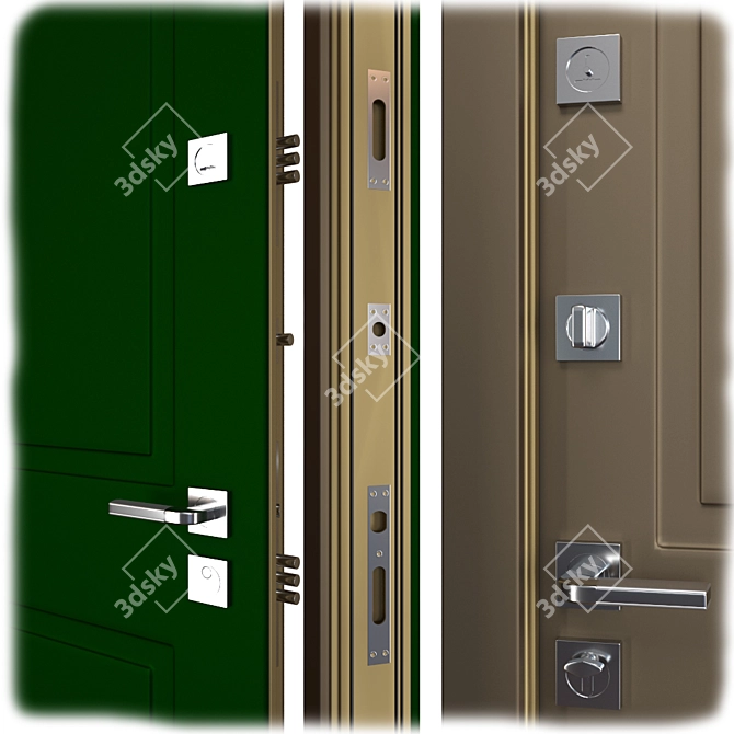 Orlando Metal Entrance Door: Customizable Frame 3D model image 2