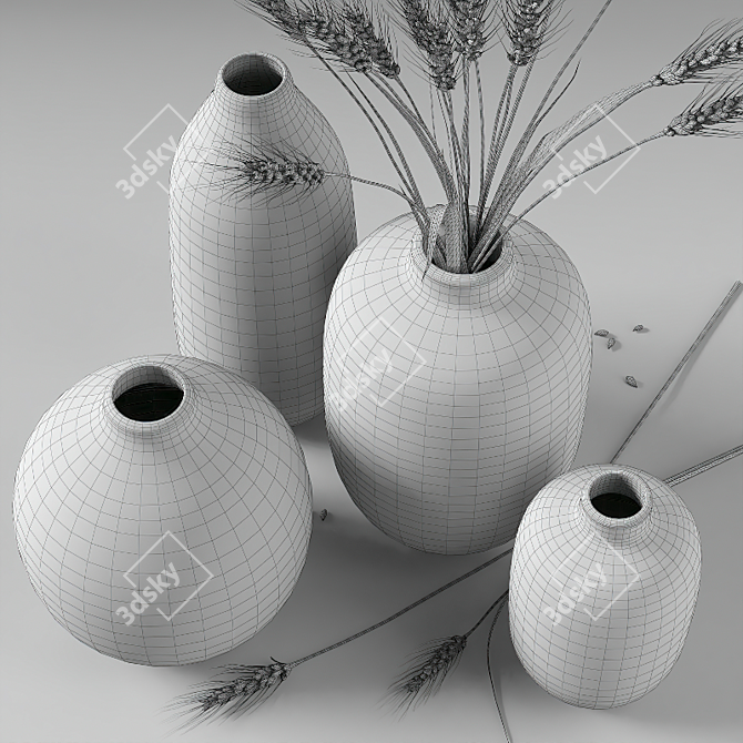 Elegant Glass Vase Collection 3D model image 2