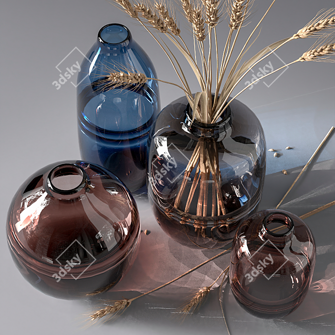 Elegant Glass Vase Collection 3D model image 3