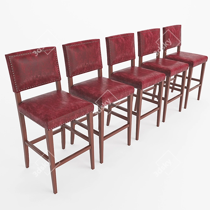 Sleek Copper Bar Stool 3D model image 3