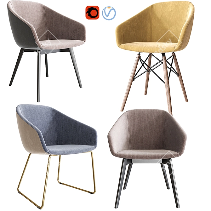 Elegant Cross-Style Chair 3D model image 1
