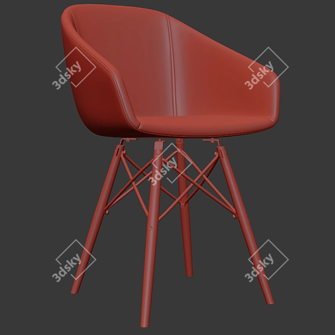 Elegant Cross-Style Chair 3D model image 3