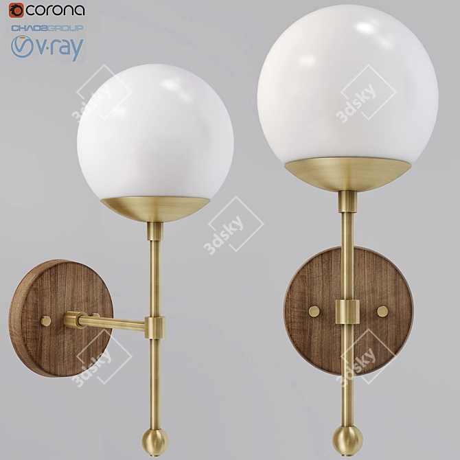 Elegant Dieppe Wall Lamp 3D model image 1