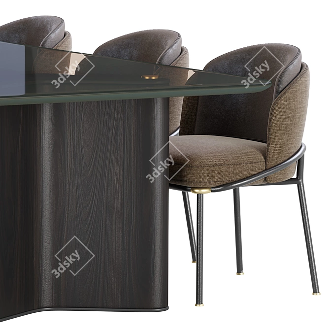 Elegant Minotti Lou Dining Set 3D model image 2