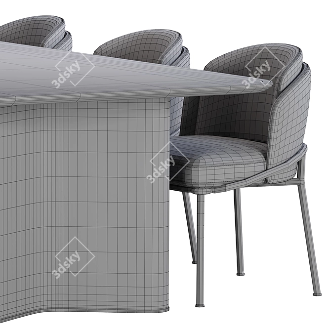 Elegant Minotti Lou Dining Set 3D model image 3