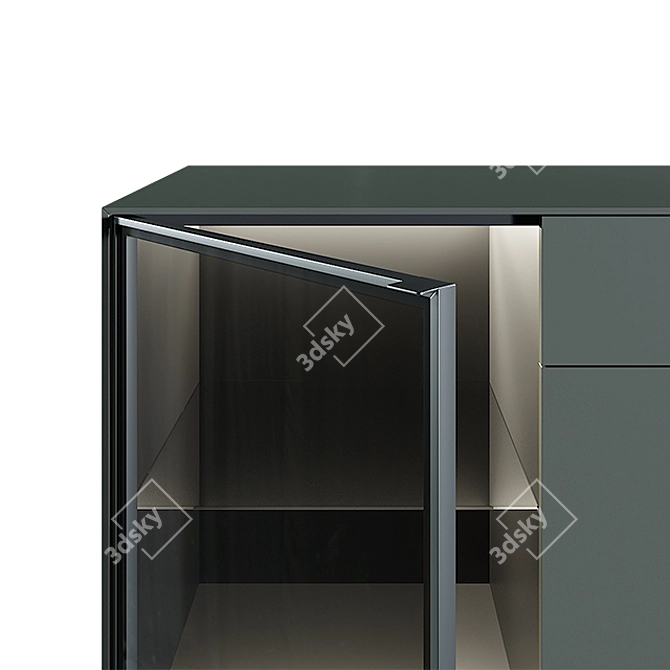 Modern Glass Door Sideboard 3D model image 2