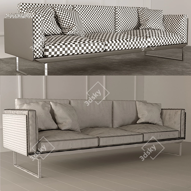 Modern Italian Style Cassina-1: 263cm Sofa 3D model image 3