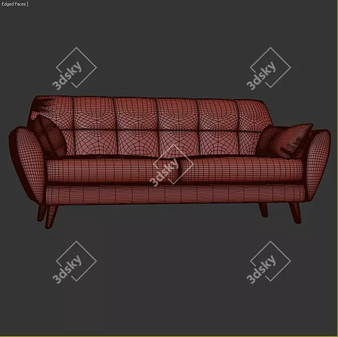 Luxury Alsacia Sofa - Perfect Blend of Style and Comfort 3D model image 3