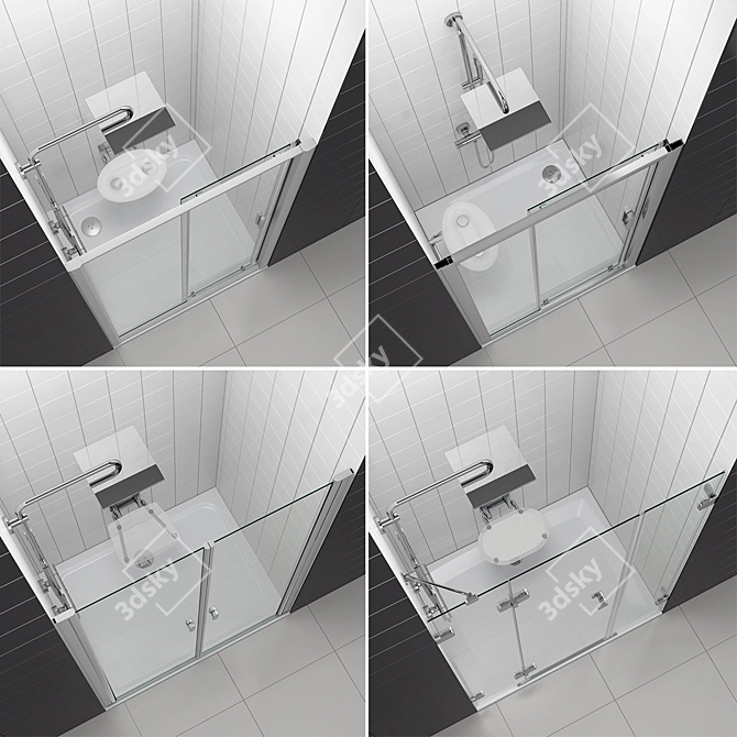 RAVAK Set 53: Innovative Shower Doors 3D model image 2