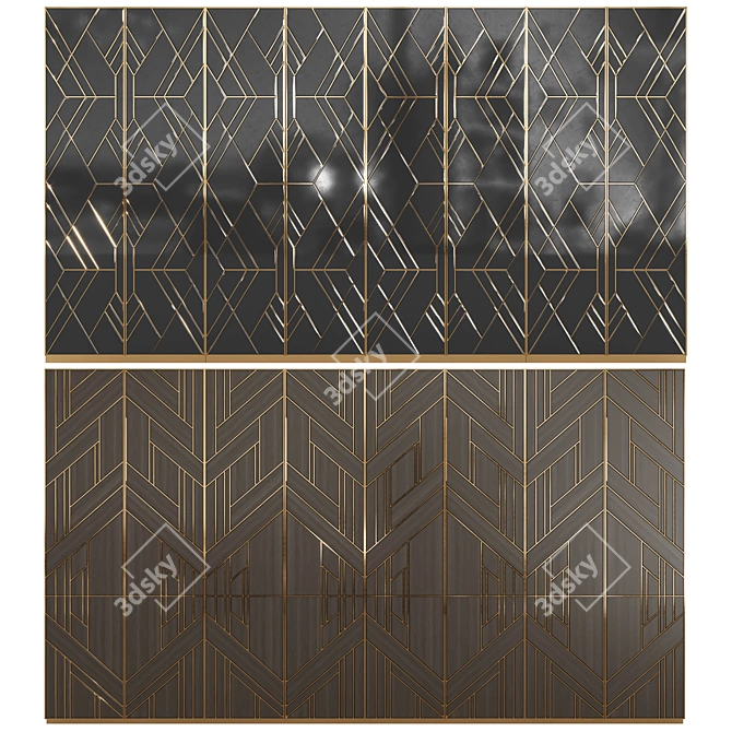 Luxury Art Deco Cabinets - Handcrafted Custom Design 3D model image 1