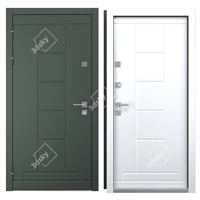 Elegant Metal Entrance Door | Oscar Collection 3D model image 3